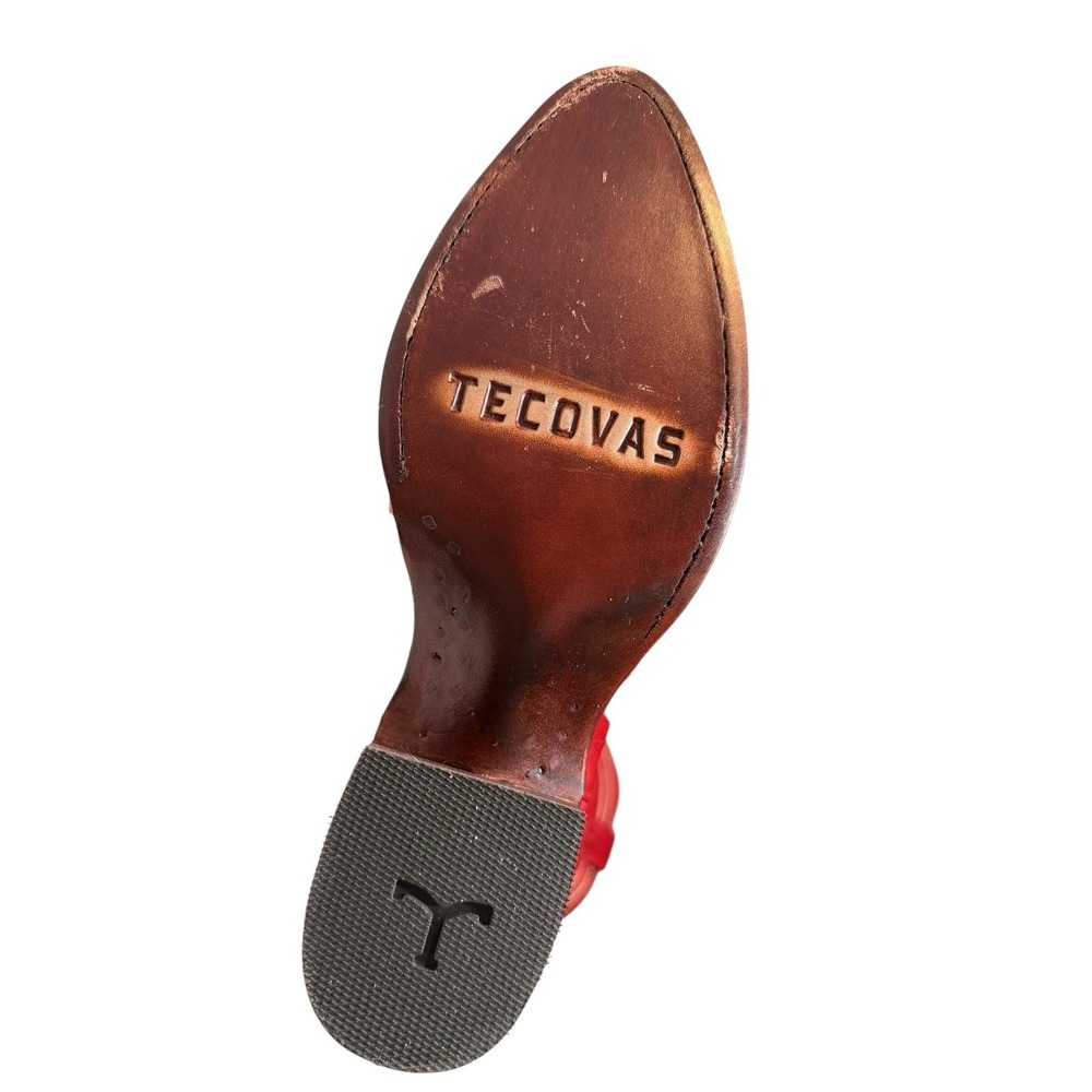 New Tecovas The Abby Red Leather Tall Western Cowboy Boots Wide Calf 7 Rodeo - Picture 7 of 8